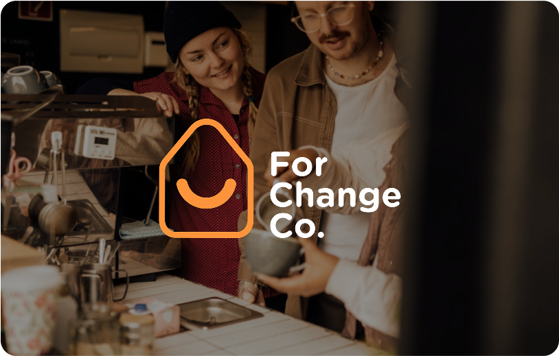 For Change Co. logo over two people