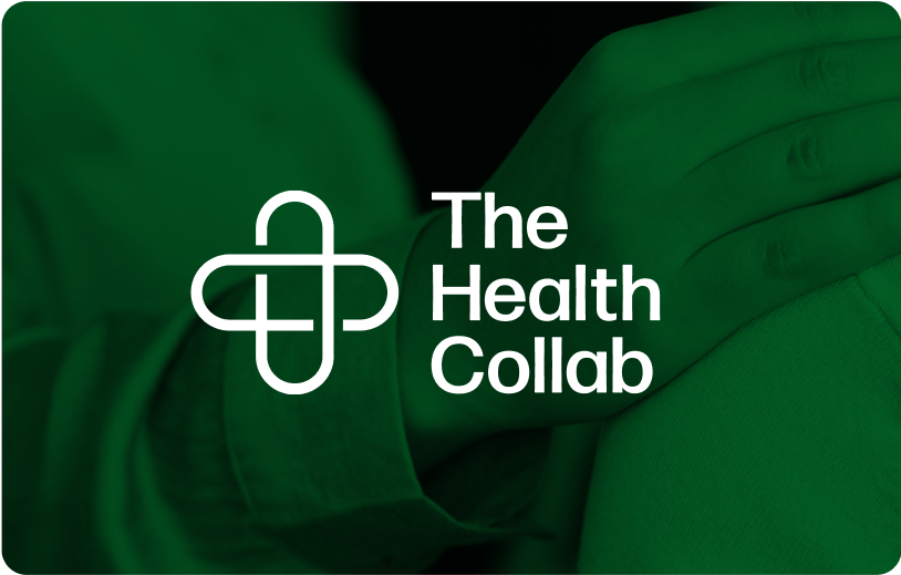 The Health Collab logo on a green background